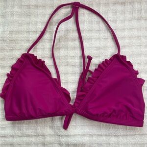 Ruffled Pink Bikini Top